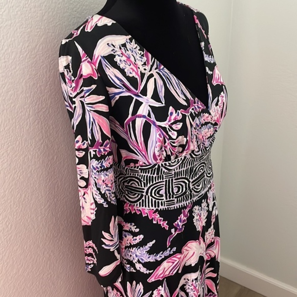 $218 Lilly Pulitzer Fleuris Midi Dress In Onyx 0014 - Picture 5 of 12